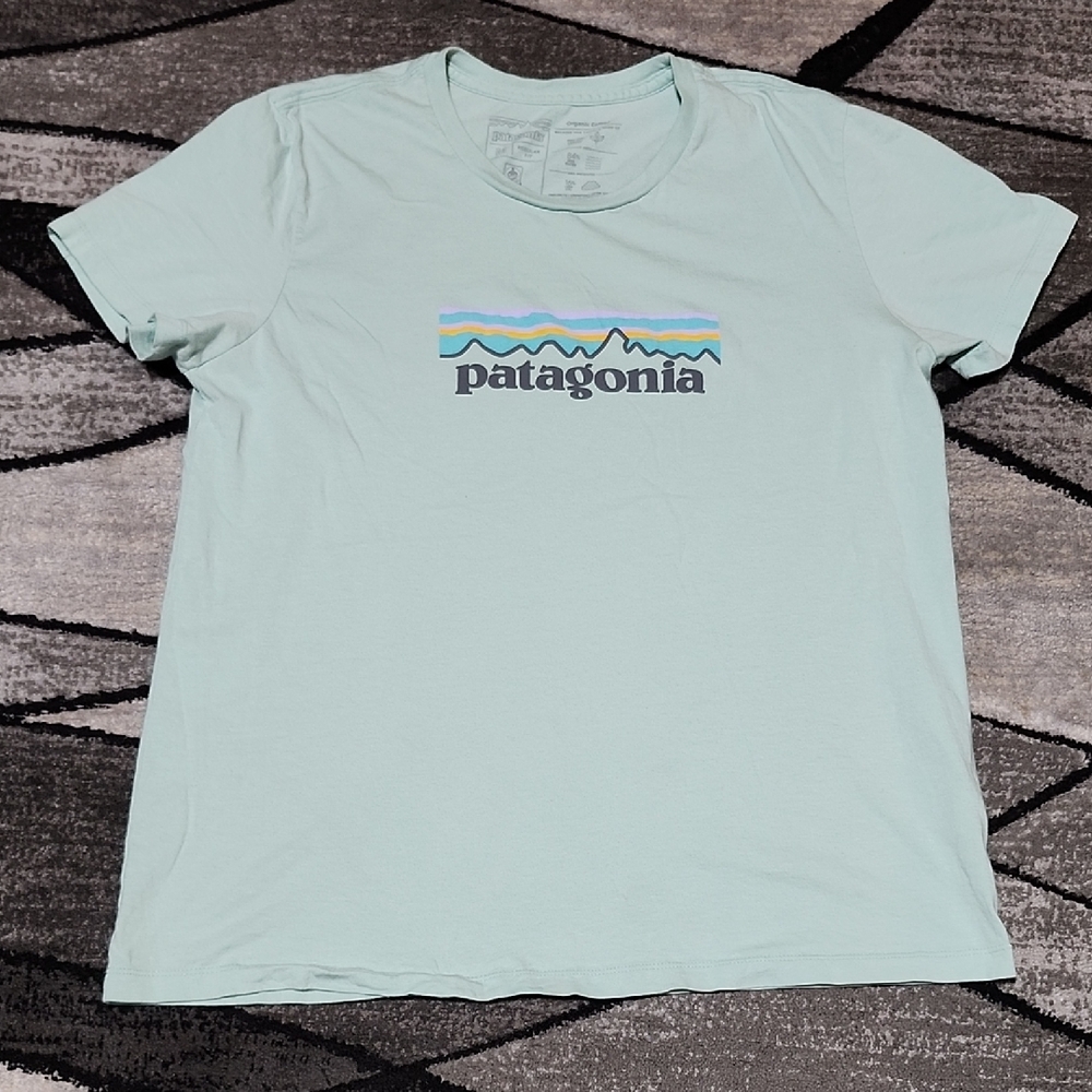 PATAGONIA PASTEL P-6 LOGO ORGANIC COTTON CREW-NECK TEE-SHIRT M
